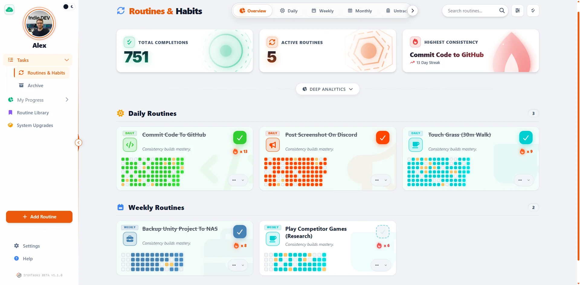Routines Interface